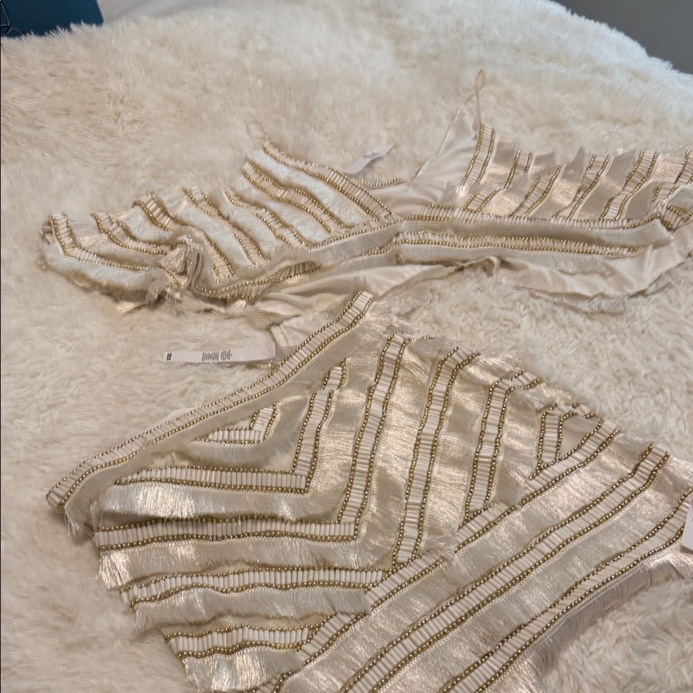 ASOS White and Gold Embellished Top